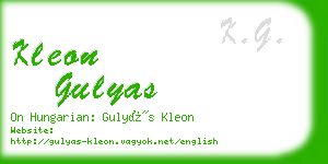 kleon gulyas business card
